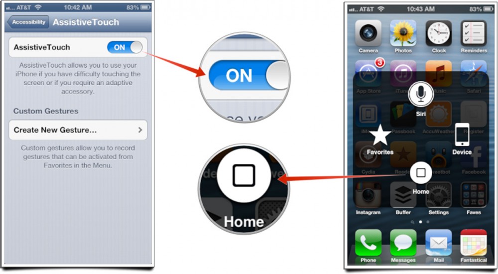 Việc dùng phím Home ảo trên iPhone, iPad và những vấn đề tranh cãi.