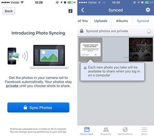 Cách đồng bộ ảnh tự động từ iOS, Android lên Facebook