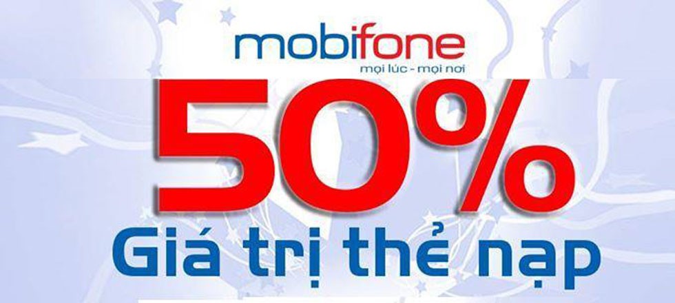 Cơ hội nhận khuyến mãi 50% tất cả các ngày trong tuần cùng Mobifone