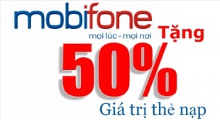 Mobifone khuyến mãi 50% nạp thẻ ngày 04/9