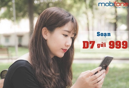 Cách đăng ký gói 3G D7 Mobifone 1 ngày giá 7K